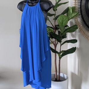 NWT Halston Multi Strap Dress in Wave Size 12